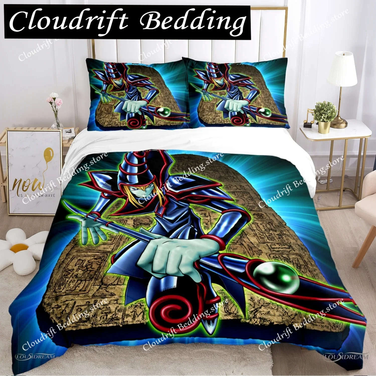 Cartoon Dark Magician Duvet Cover Comforter Fear Bedding set Soft Quilt Cover and Pillowcases for Teens SingleDoubleQueenKing