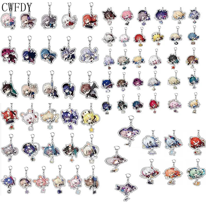 70pcs/lot Game Honkai Star Rail Keychain Dan Heng Bronya Rand Asta Herta Himeko Figure Pendant Key Chain Jewelry Wholesale Gifts