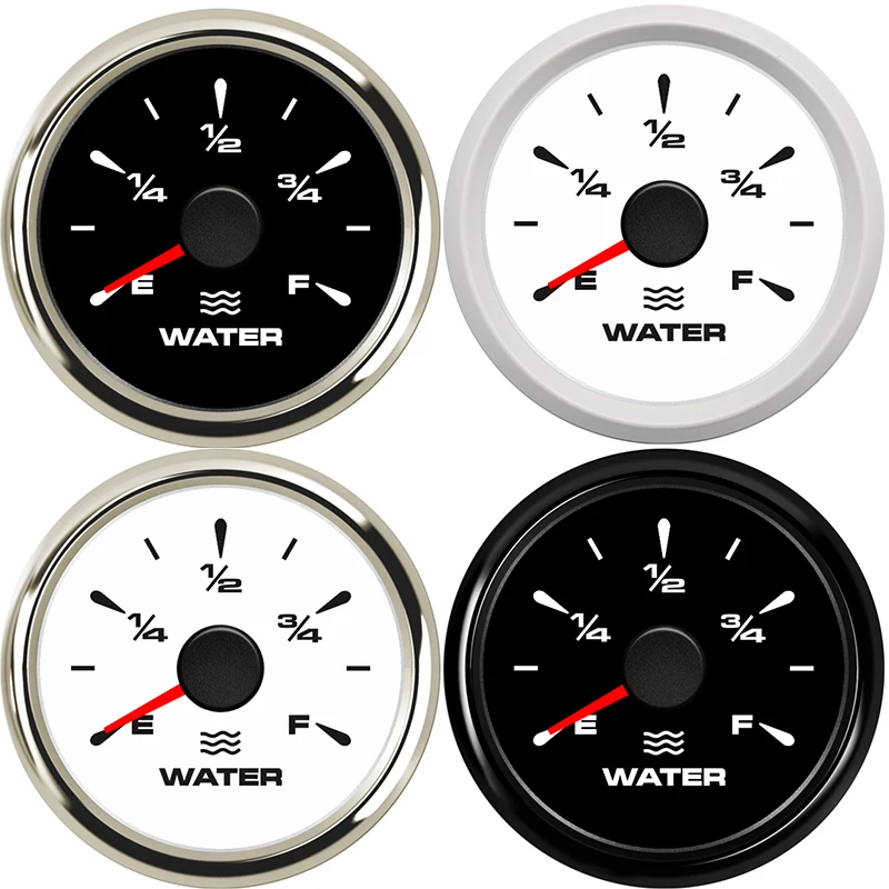 8 Colors 52mm Water Level Gauge Marine Boat Liquid Empty -Full Water Level Indicator Meter Auto Gauge Moto Instrument 12V 24V