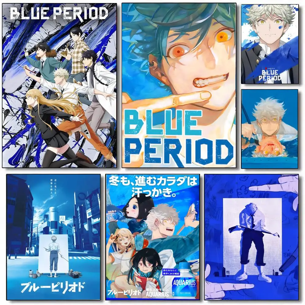 Blue Period Poster Sticky Painting Prints Wall Art Waterproof Home Living Bed Room Bar Cafe Aesthetic Decor