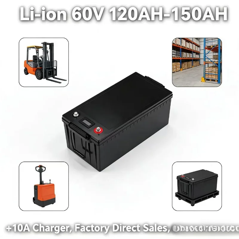 Waterproof 60V 150Ah Li-ion Battery with BMS for 6000W Scooter, AGV, Demo Car, Go-Kart, Electric Bike, ATV, UTV, Golf Cart, Outd