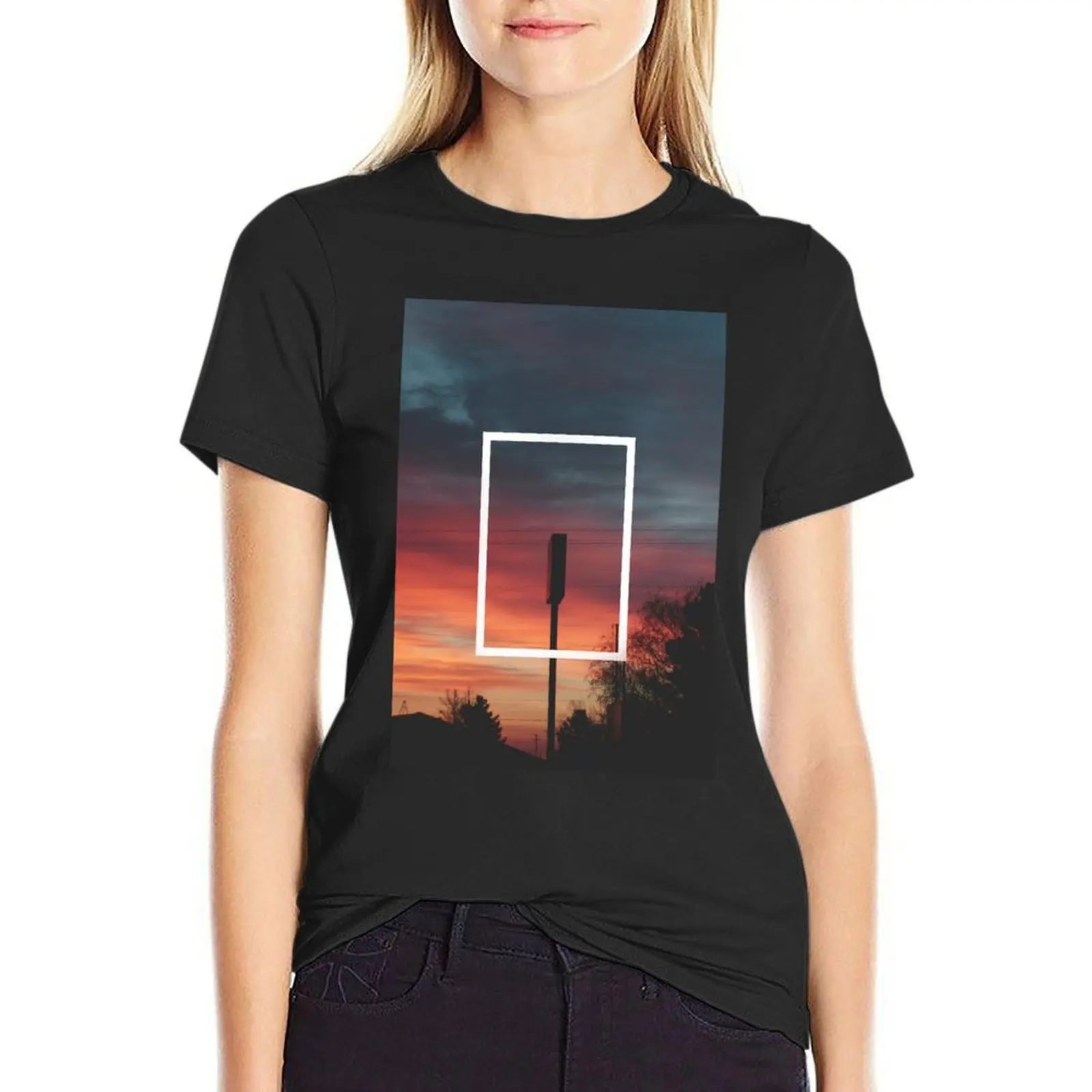 

Sunset The 1975 Rectangle T-Shirt kawaii clothes quick-drying animal print sublime cute t-shirts for Women