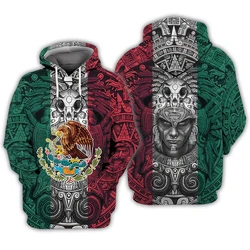 Fashion Mexican Flag Hoodies 3D Print Men Women Oversized Pullover Mexico Hooded Sweatshirts Streetwear Kids Tops Male Clothing