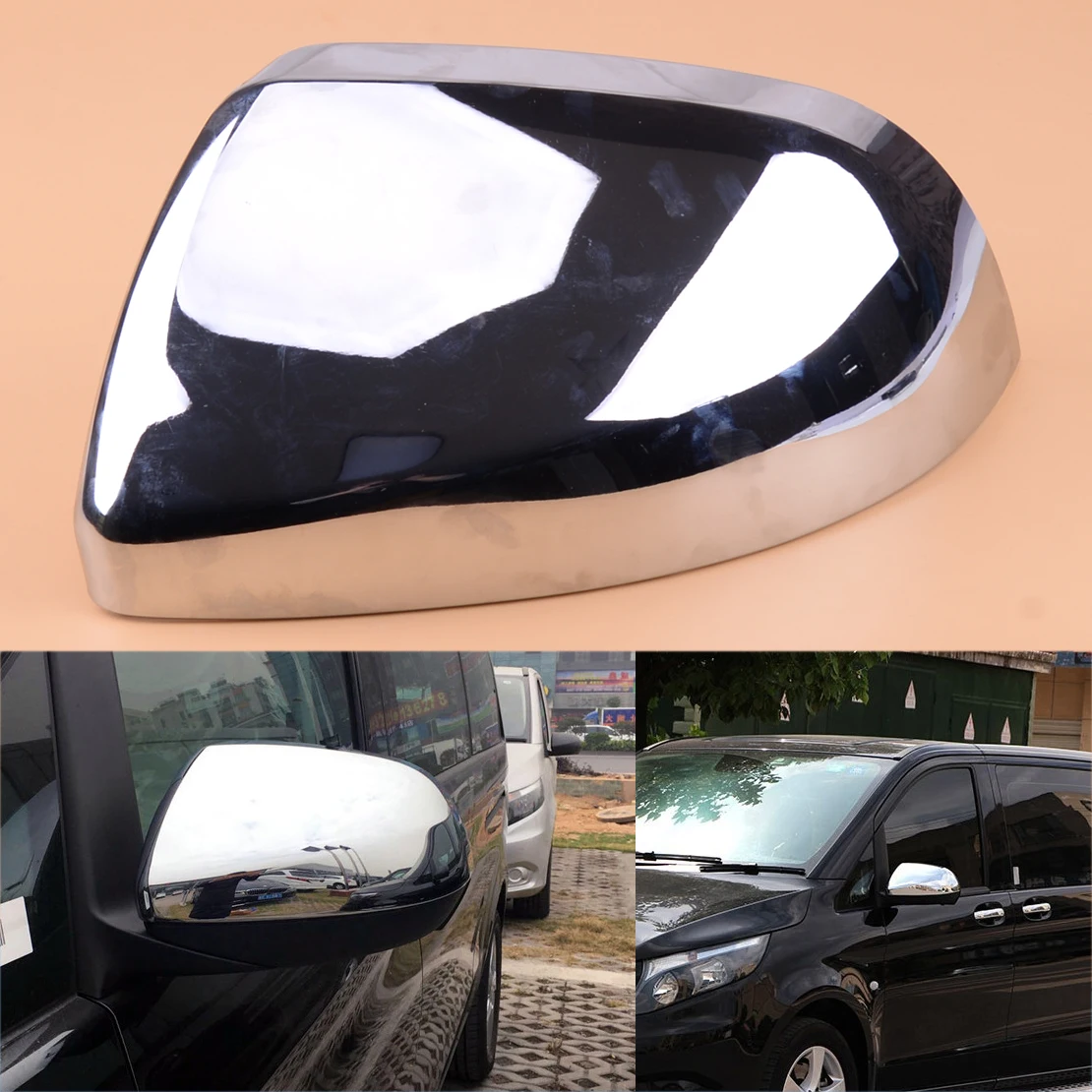 

Left ABS Chrome Rearview Mirror Cover Trim Fit for Mercedes-Benz Vito W447 2014 2015 2016 2017 2018