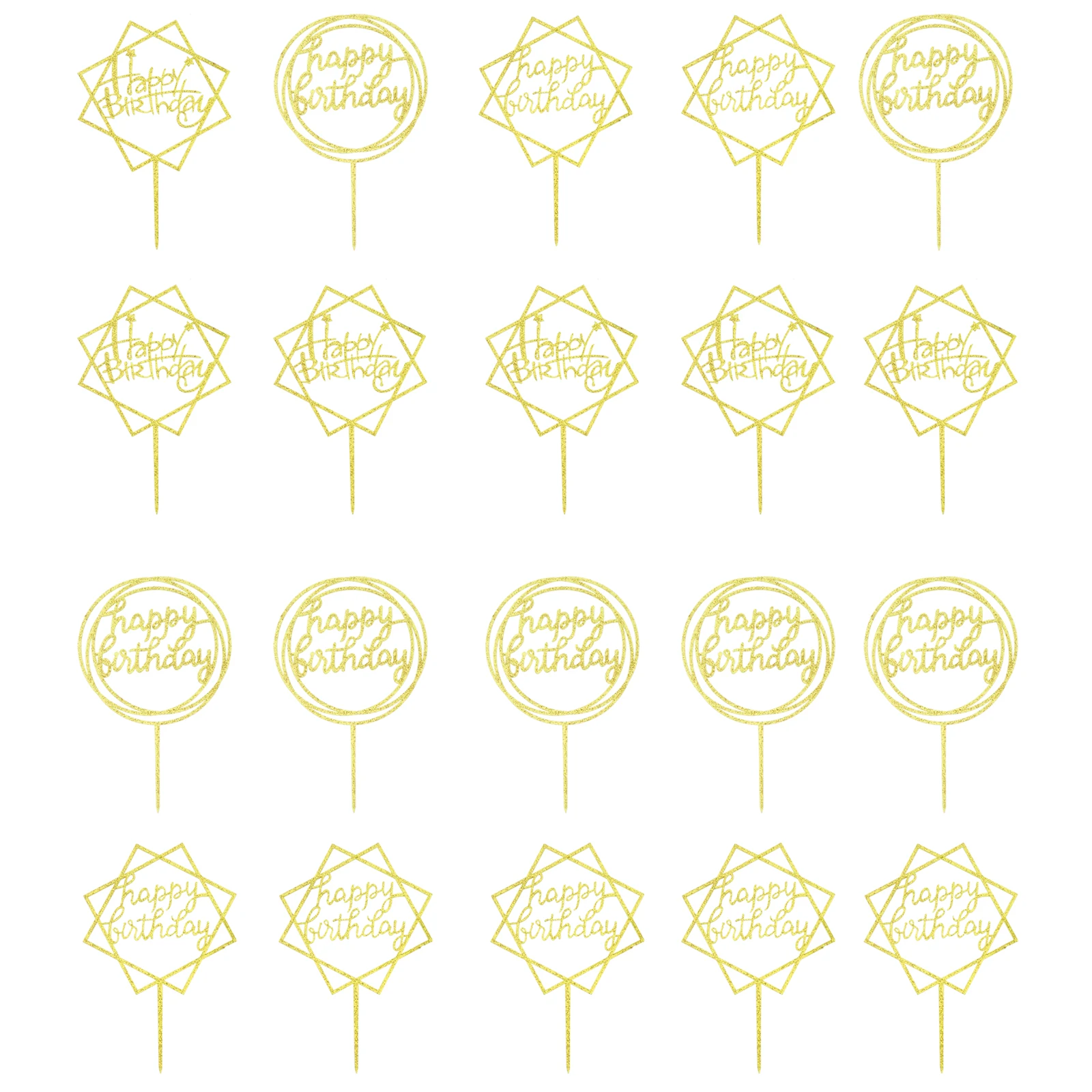 

20 Pcs Party Topper Toppers Party Birthday Topper Cake Decor Birthday Cake Picks Picks Cupcake Decor Safe Material