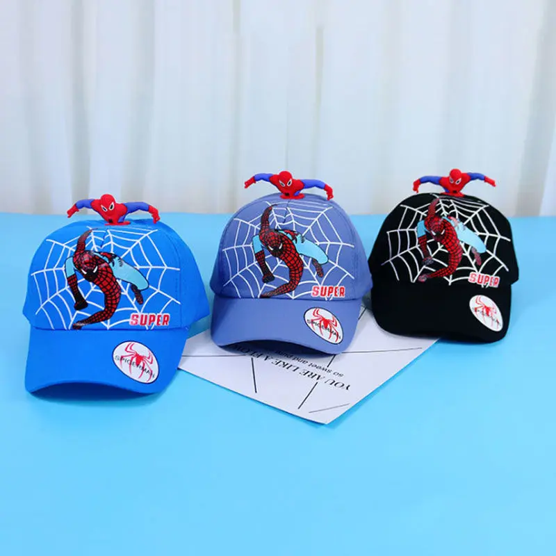Anime Marvel cartoon three-dimensional doll Spider-Man children's sunshade baseball cap Male summer and autumn breathable cap