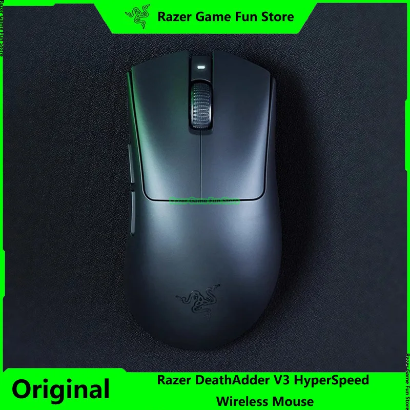 Razer DeathAdder V3 HyperSpeed Wireless Ergonomic Esports Mouse - 55 g Ultra-Lightweight Design Smooth-Touch Texture