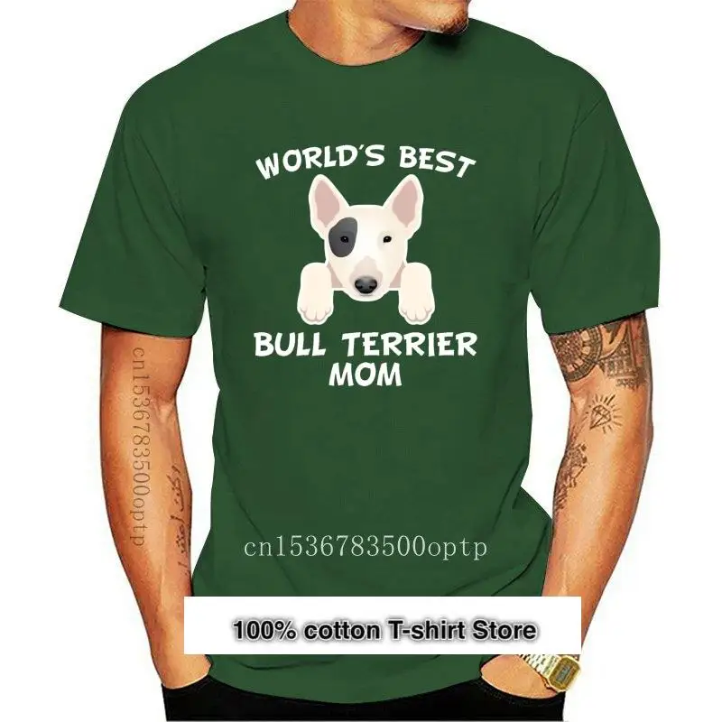 Camiseta de Bull Terrier para mamás, ropa con cuello redondo, del mejor toro Terrier, del mundo