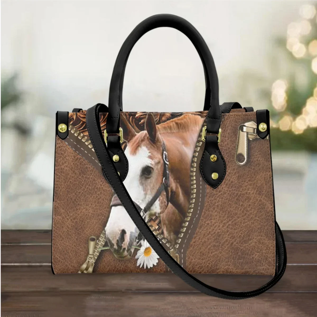 

Horse Handbags Gift for People 3D Animal Design Fashion Leather Women Tote Shoulder Bags Casual Small Messenger Bags for Female