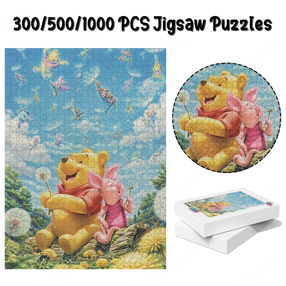 

Winnie The Pooh Series Puzzles Winnie and Piglet Adults Jigsaw Puzzles Retro Classic Disney Cartoon Educational Toys Puzzle Game