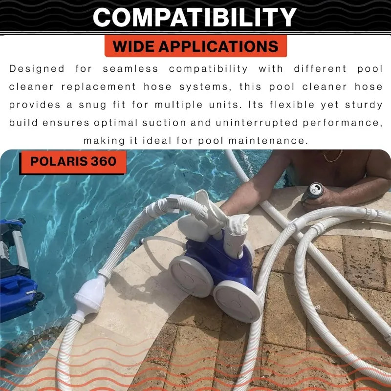 Плавательные приборы 9-100-3102 Шланг подачи без манжет длиной 6 футов |   Замена очистителя бассейна Polaris 360° |   Сверхмощный, прочный вакуумный шланг
