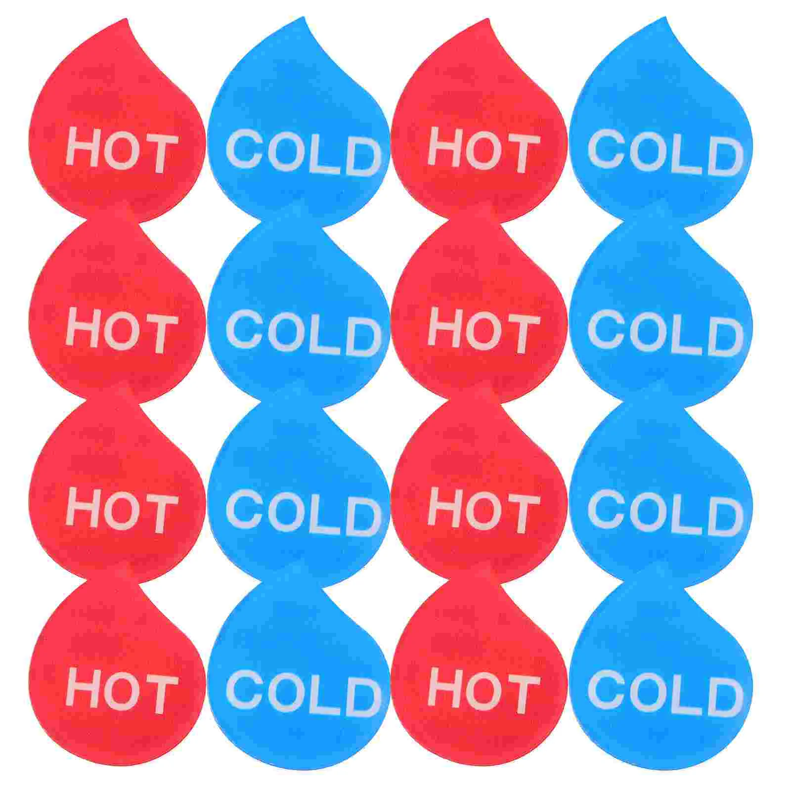 8 Pairs Adhesive Hot Cold Sign and Stickers Signs Bathroom Thermometer Water Drop Label