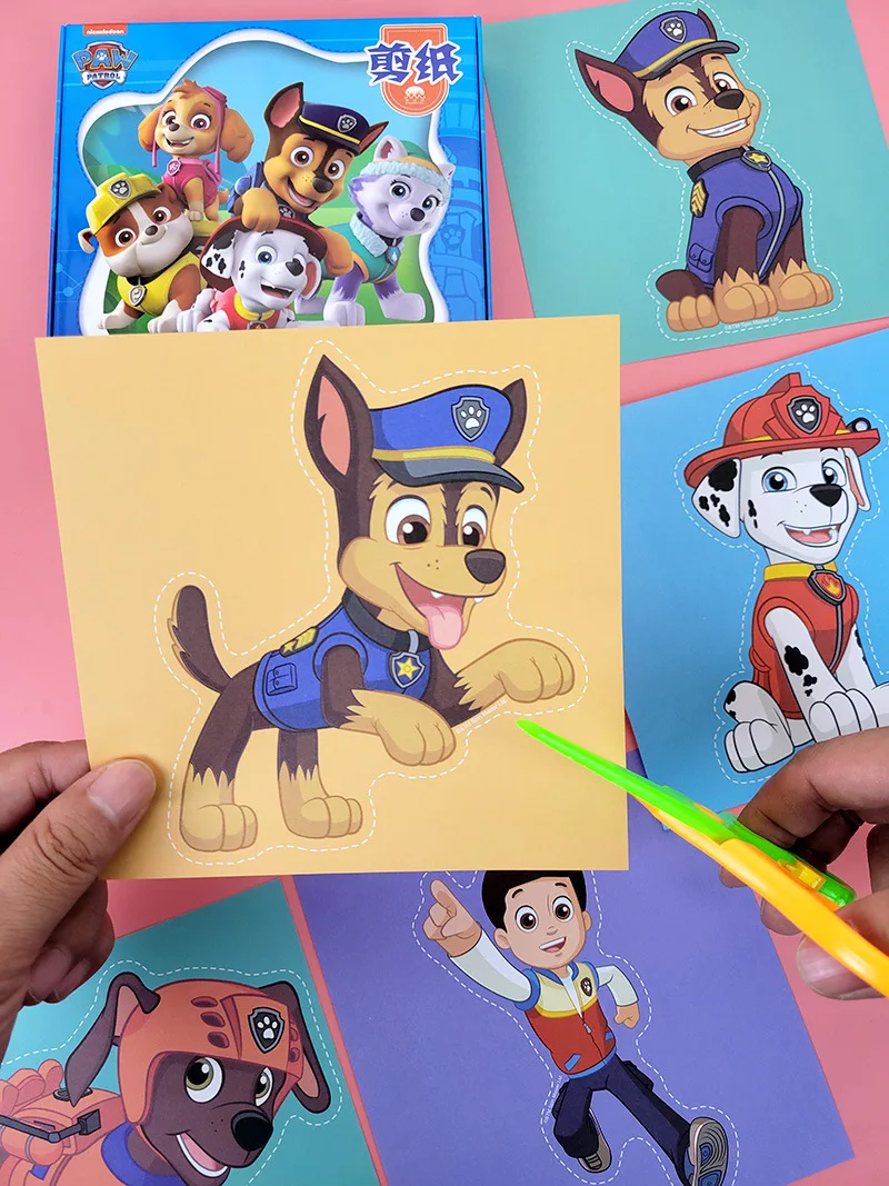 108pcs Paw Patrol ritagli di carta Cartoon Diy Art Craft Making Origami Educational Kids Toy festa per bambini compleanno decorare regalo