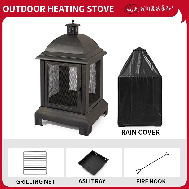 Outdoor courtyard fire stove, home heating stove, indoor charcoal stove fireplace, winter fire set homestay