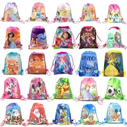 Disney Cartoon Cute Printed coulisse Bag Storage Pocket zaini Anime Snow White Pattern zaino ragazzi Girl Party Gifts Bags