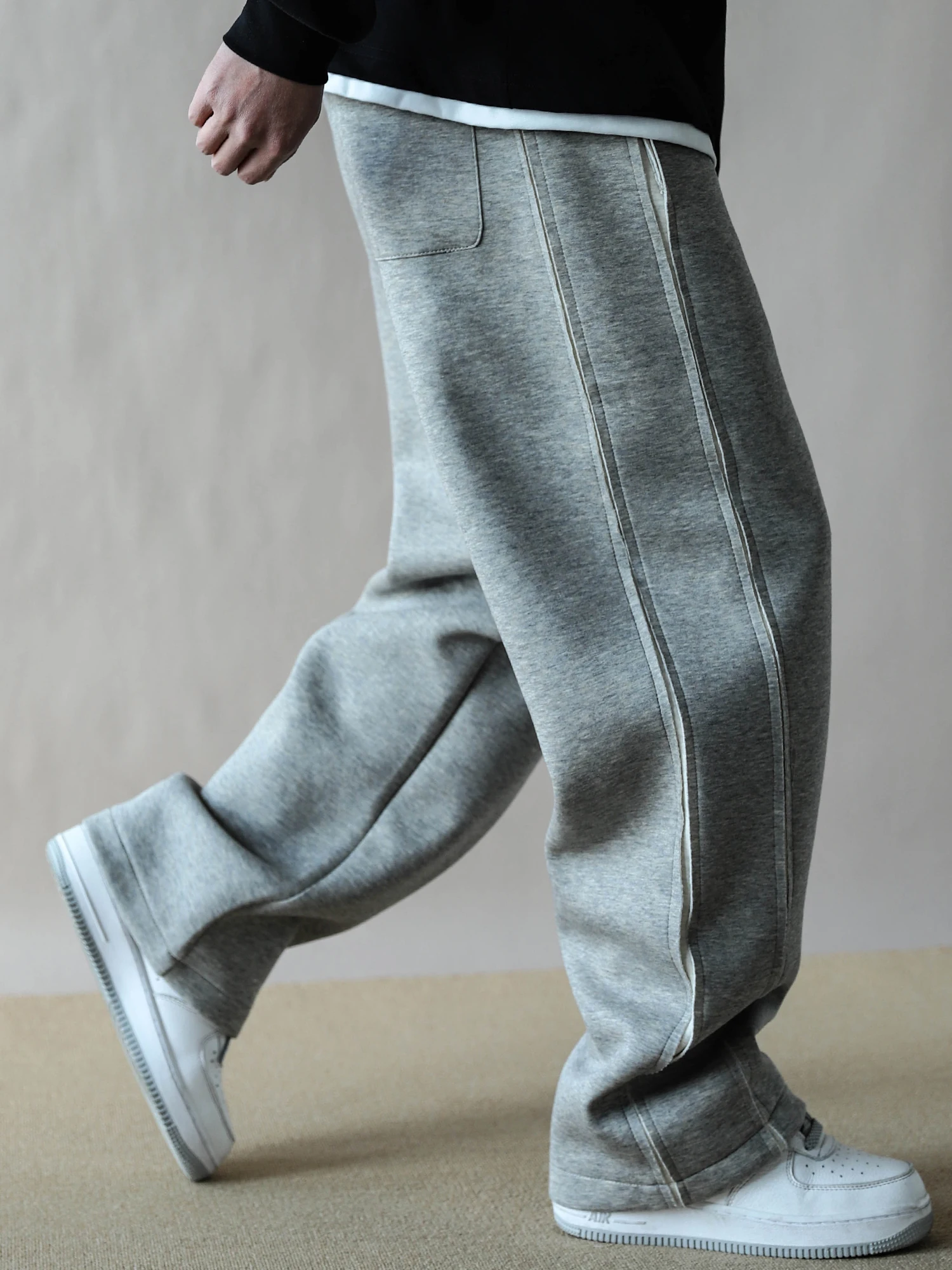 

High Quali Men's Casual Straight Leg Pants Lightweight ey Spring Autumn Large Size Sweatpants Workwear Sle Cotton Blend