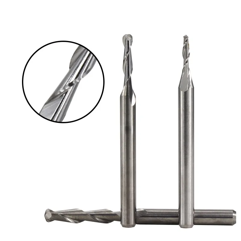 CMCPBall Mũi Cấp Cối Xay Cắt Bộ 10 Chiếc 1/8 ''(3.175Mm) lắc Chân Carbide Xoắn Ốc CNC Router Bit Khắc Gỗ Bit Cụ Xay