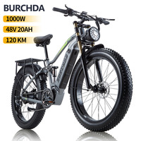 BURCHD 2025 New RX80 Electric Bicycle 48V 20AH Battery Peak 1000W Motro Hydraulic Brake Adult electric motorcycles Mountainbikes