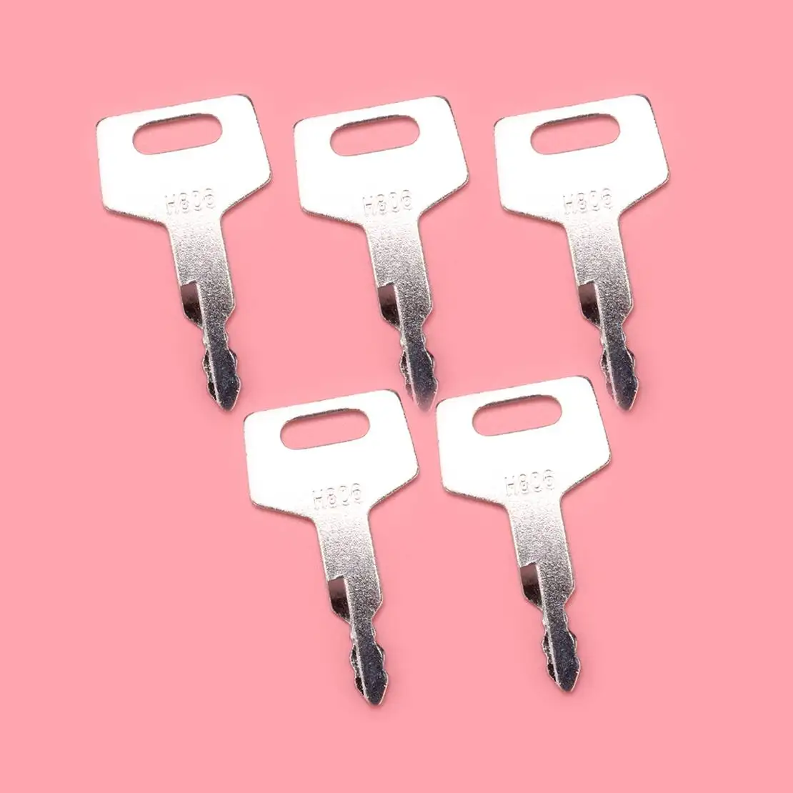 

17001-00019 180845 H806 5Pcs Heavy Equipment Ignition Key Silver Fit for Takeuchi Hitachi Gehl Case Excavators Loaders