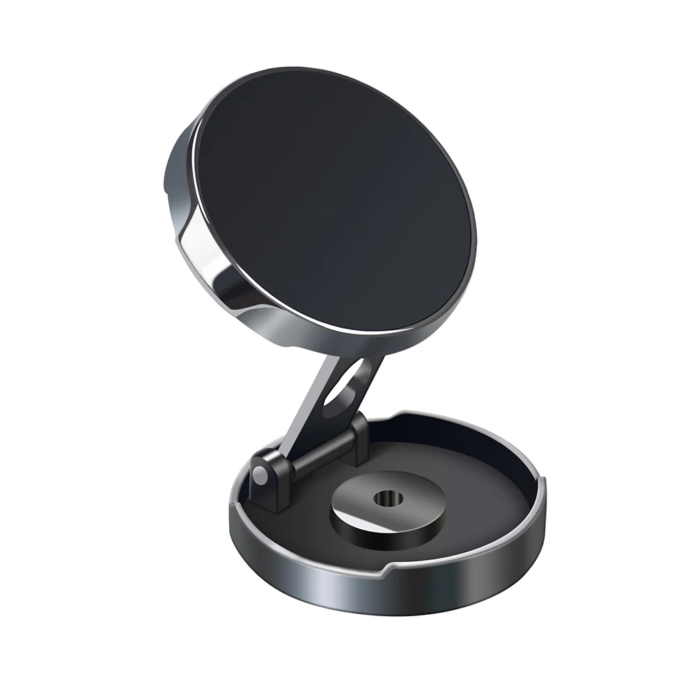 Car Mobile Phone Stand Strong Magnetic Car Holder 720° Foldable Round Bracket Support for Universal Phones Mount Holders In Car