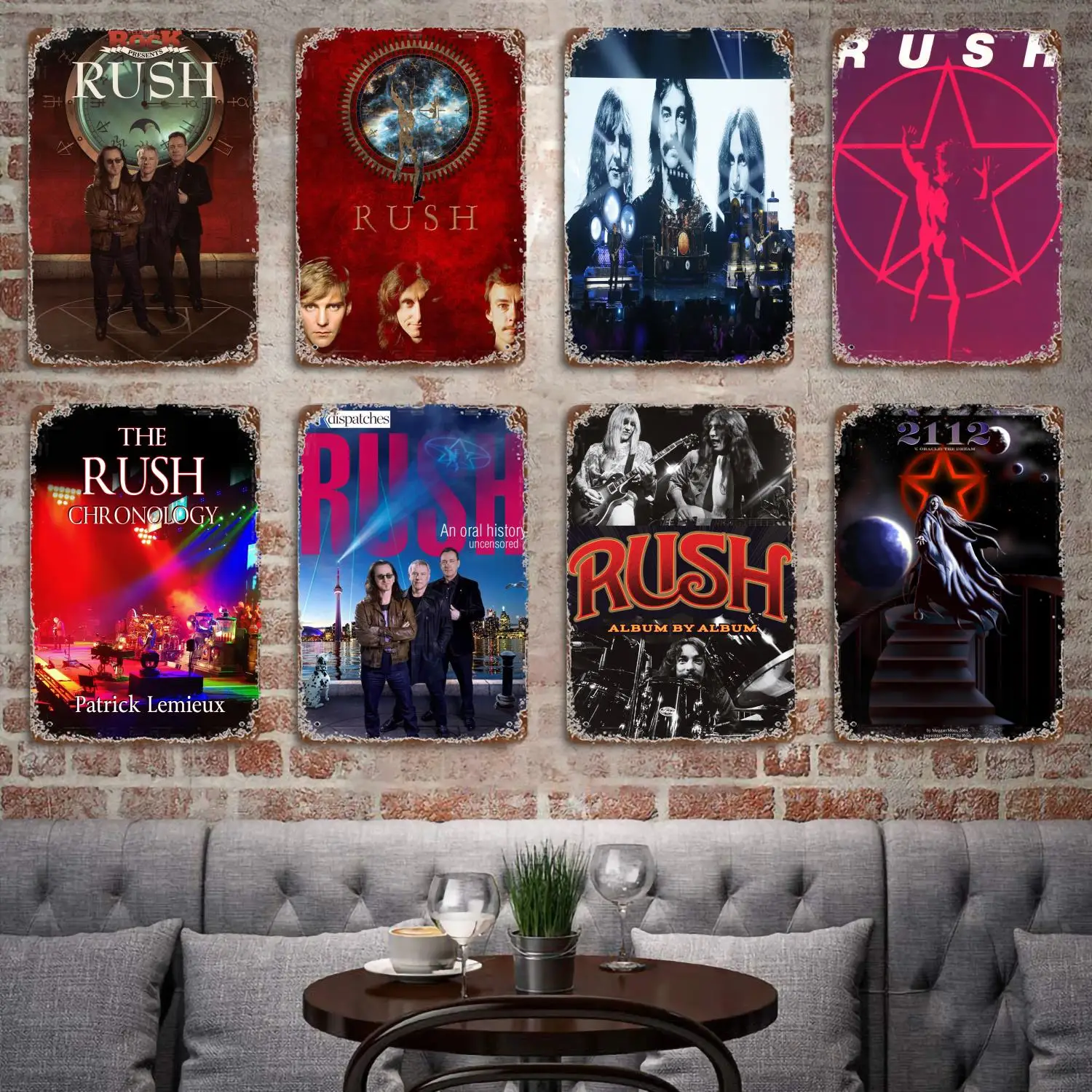 Rush Album Band metal Decor Poster Vintage Tin Sign Metal Sign Decorative Plaque for Pub Bar Man Cave Club Wall Decoration