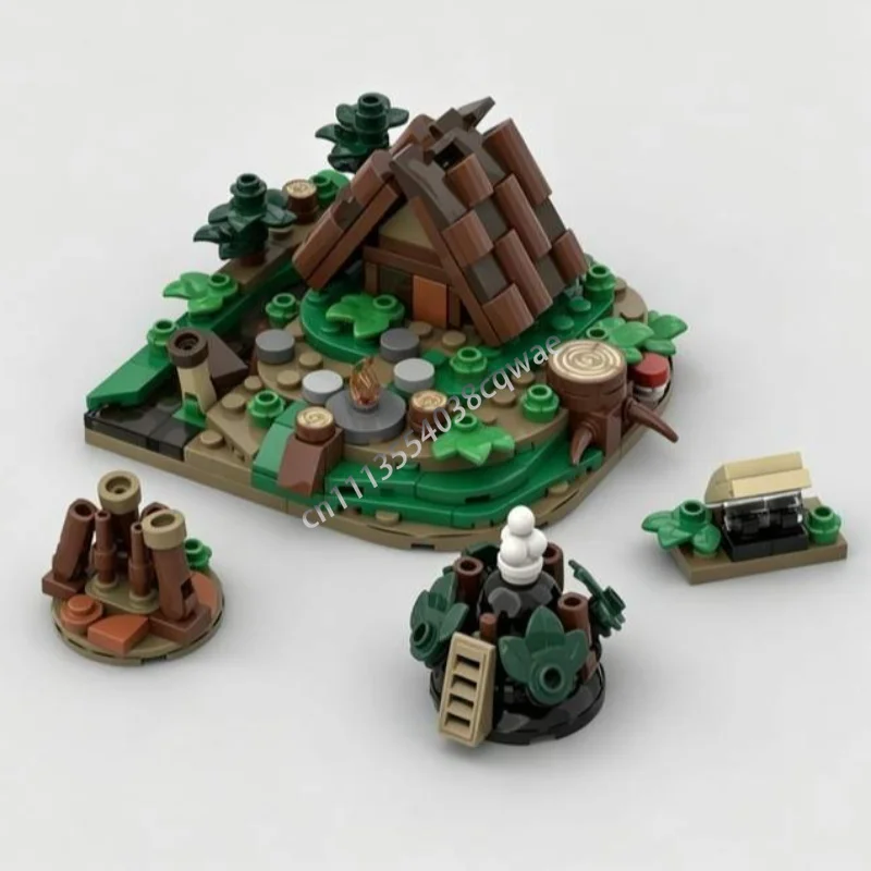 Image of 234-teiliges Mittelalterliches Holzkohleofen-Erweiterungsset MOC-Modell Individuelles Puzzle DIY-Montage Kreative Bausteine Burg-Szene Spielzeug Geschenke