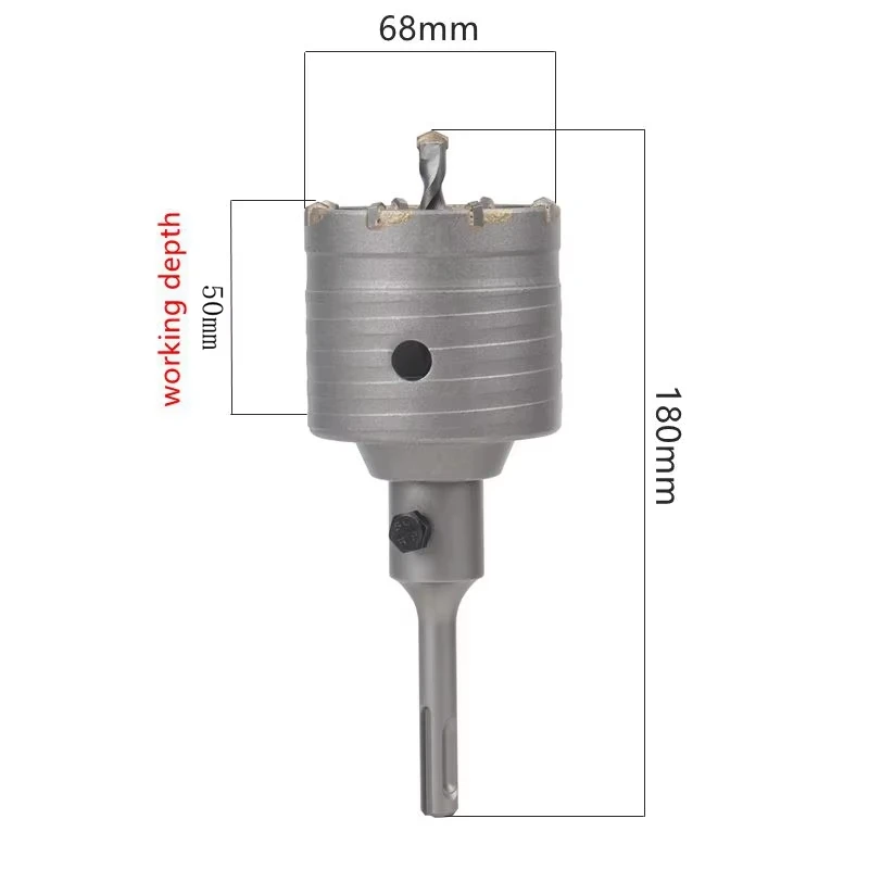 HEDA 68mm foro in lega di carburo di tungsteno per calcestruzzo sega SDS PLUS punta per trapano cava elettrica aria condizionata tubo pietra di cemento