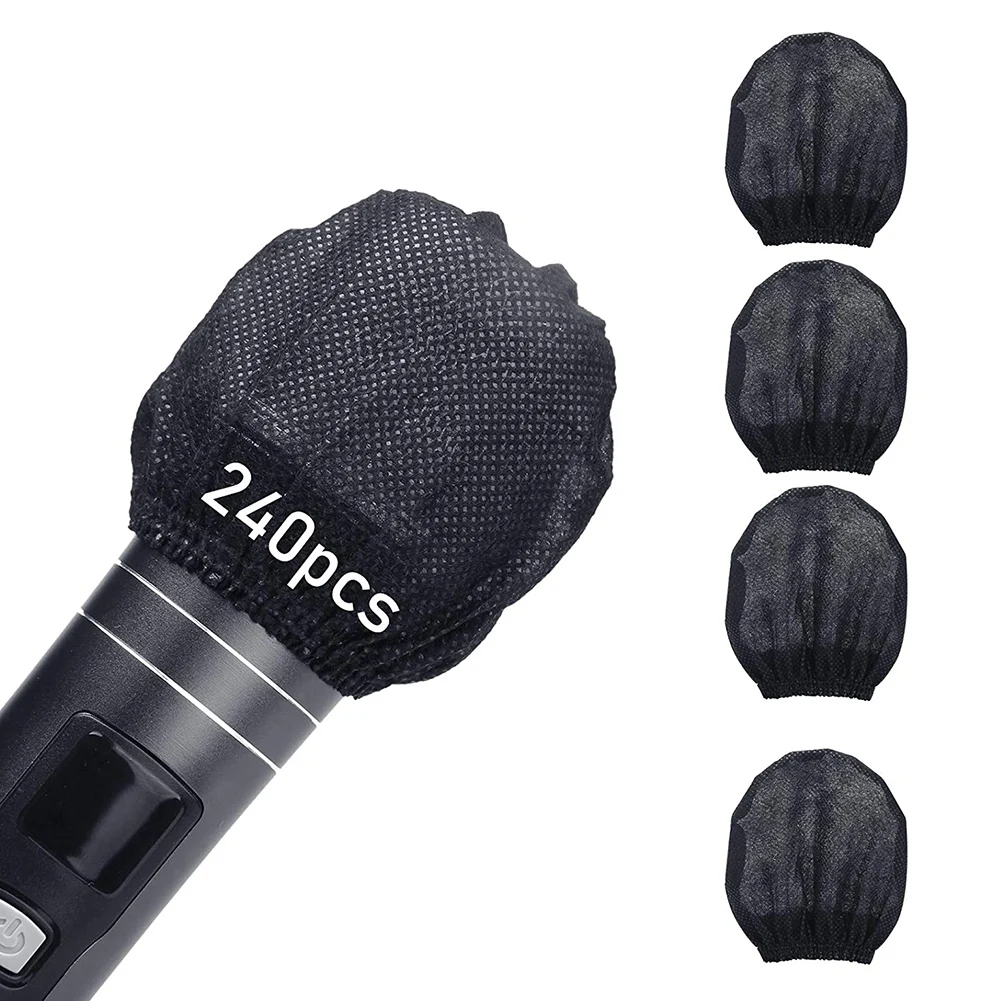 240Pcs Mic Covers Disposable Non-Woven Mic Cover Mic Microphone Windscreen & Filters for Karaoke