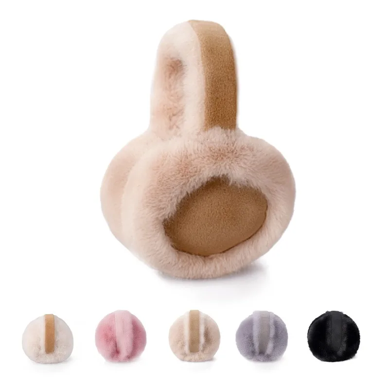 تدفئة الأذن لفصل الشتاء خفيفة الوزن قابلة للطي غطاء للأذنين رقيق فو الفراء الشتاء غطاء للأذنين للنساء طوي الأذن دفئا للطقس