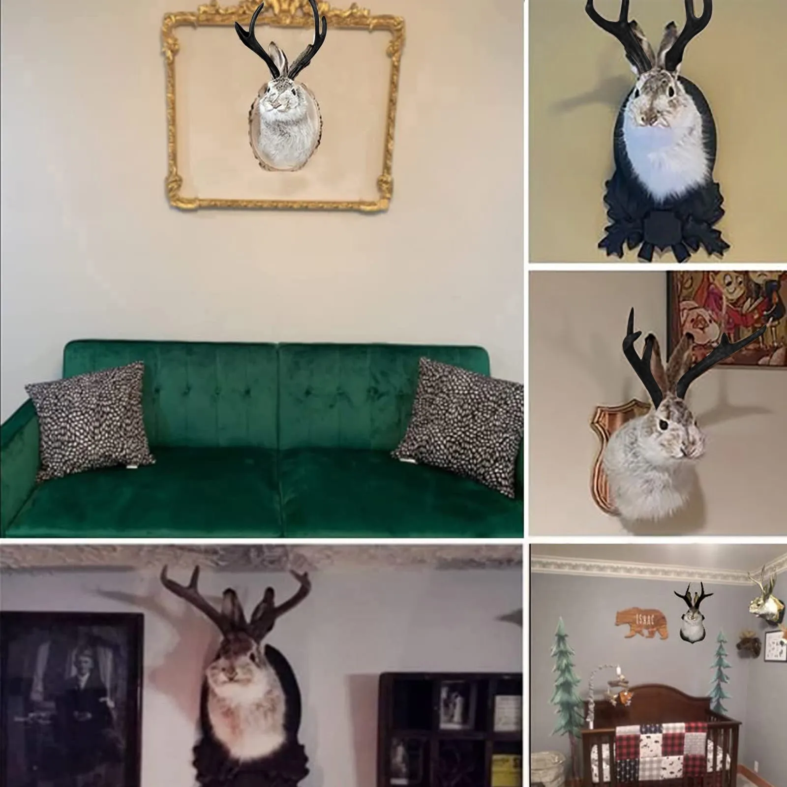 Taxidermy, fejét fali dekor, Gímszarvas fejét fali Buggyan, Gímszarvas fejét fali Buggyan, számára haza fali decoration. Nyúl Dísztárgyak fali dekor