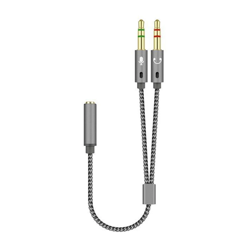 Cavo sdoppiatore per cuffie per computer Cavo ausiliario adattatore per microfono sdoppiatore audio Y da 3,5 mm femmina a 2 maschi