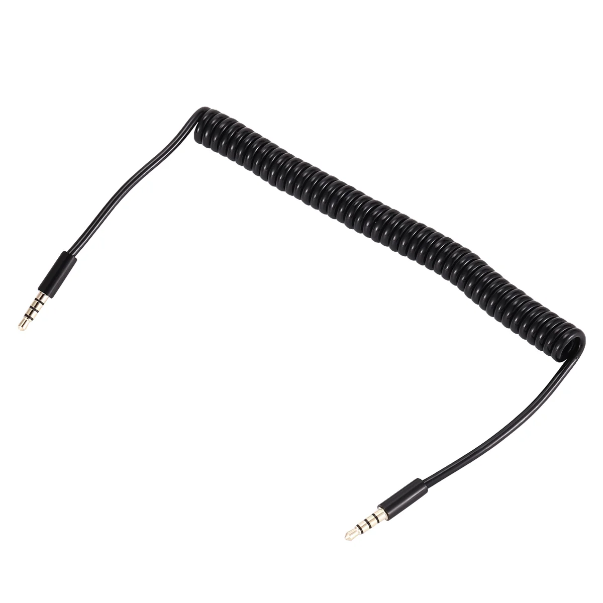 Новый 3,5 мм разъем «папа-папа» 4-полюсный удлинитель Aux аудио спиральный спиральный кабель 1,5 м