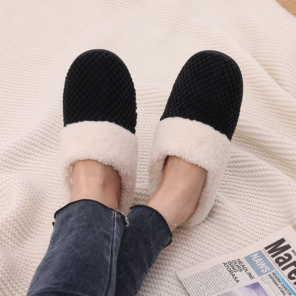 Kidmi Indoor Fur Slippers For Women Classic Fuzzy House Slippers Female Casual Bedroom Soft Slippers Fashion Fluffy Home Shoes