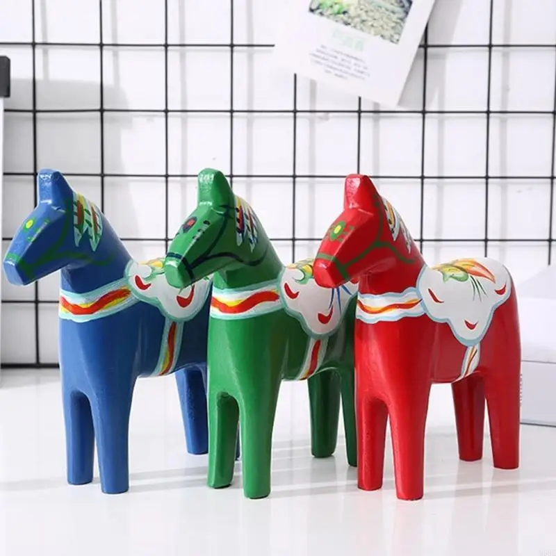 

2pcs Элегантная живопись Dala Horse Figurin