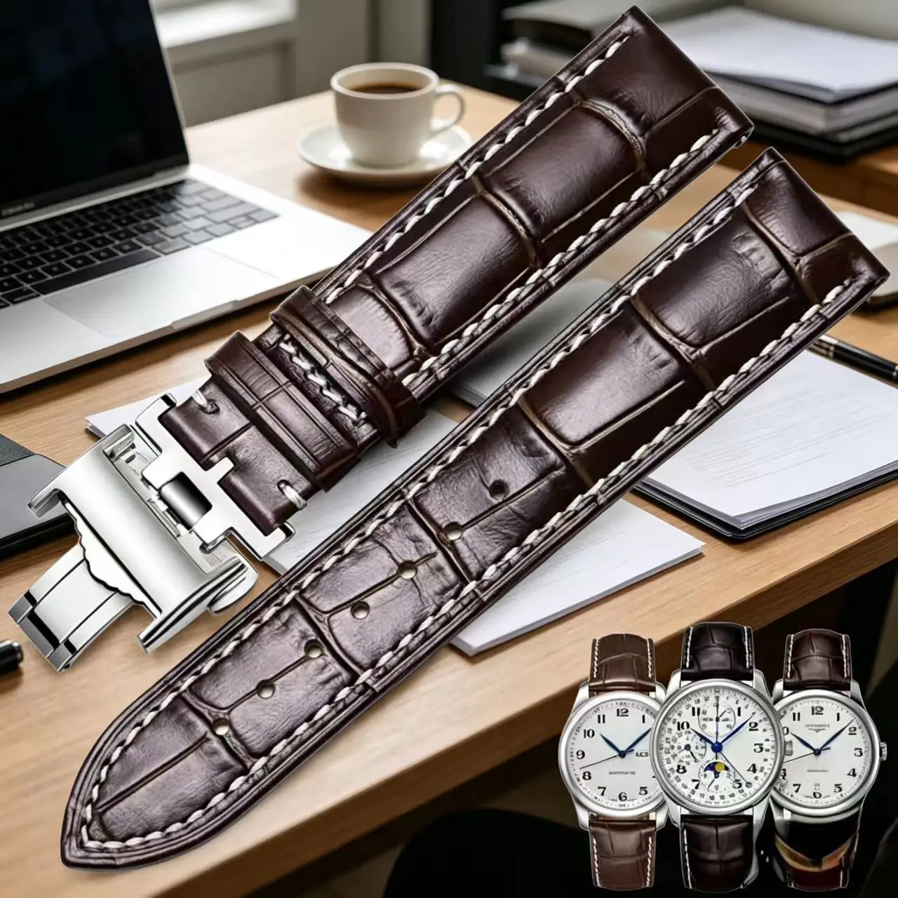 18 19 20 21 22mm Genuine Calfskin Watchband for Longines Master L2 L3 L4 L2.628 L2.673 Cowhide Leather Watch Strap Bracelet