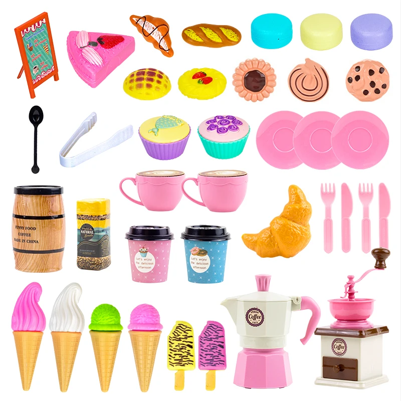 فتاة الشاي مجموعة DIY محاكاة لعبة القهوة الغذاء مصغرة التظاهر اللعب كعكة المطبخ طفل التعليم ألعاب أطفال لعيد ميلاد 3 سنوات