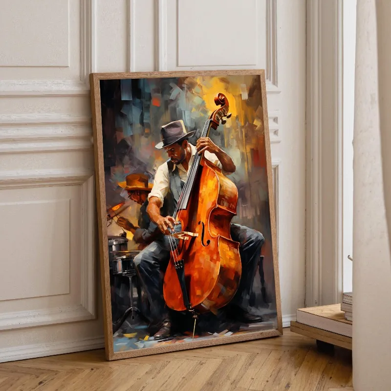 Vintage Art Music Jazz Saxophone Violin Cello Guitar Piano Posters Canvas Painting Wall Prints Pictures for Room Home Decor