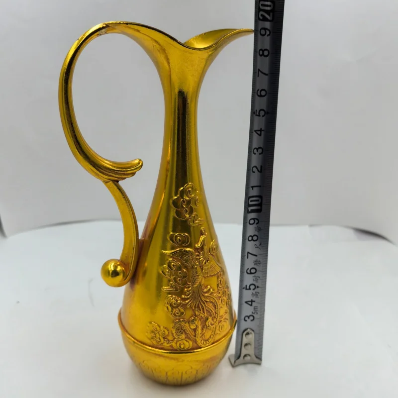 Crafts Ancient Gold-Plated Western Han Dynasty Dragon and Phoenix Wine Divider Set with Box Gift Crafts Ornament