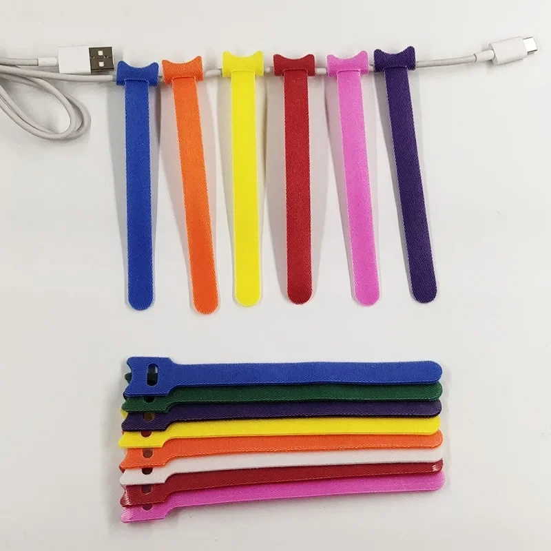 Adjustable Cord Buckle Adhesive Velcro Fastener Reusable Cable Ties Hook-and-loop Fastener Self-adhesive Cable Management Straps