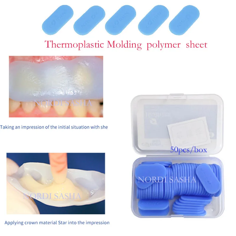 

50Pcs/Box Dental Temporary Crown & Bridge Thermoplastic Sheet Quick Impressions Thermoplastic Molding Polymer Dentistry Base Wax