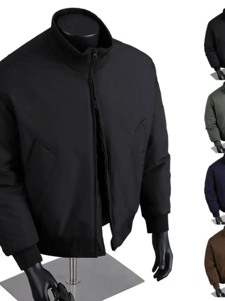 

Loose Fit Casual Cotton Jaet for Men Winter Stand Collar Sle Teenage Student Faion Hong Kong Sle Loose Cotton Coat