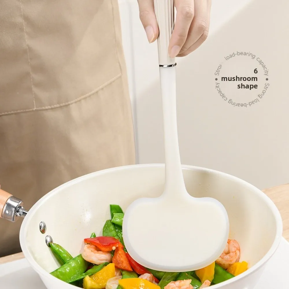 2in1 Kitchen Stir Fry Spoon Silicone Material Long Handle Cooking Spoon Non-Stick Multifunctional Frying Spatula Kitchen Tools