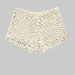 여성용 크로셰 레이스 반바지, 비치 반바지, 후크 할로우 아웃 반바지, 수영복, 스포츠 반바지, 여름 휴가