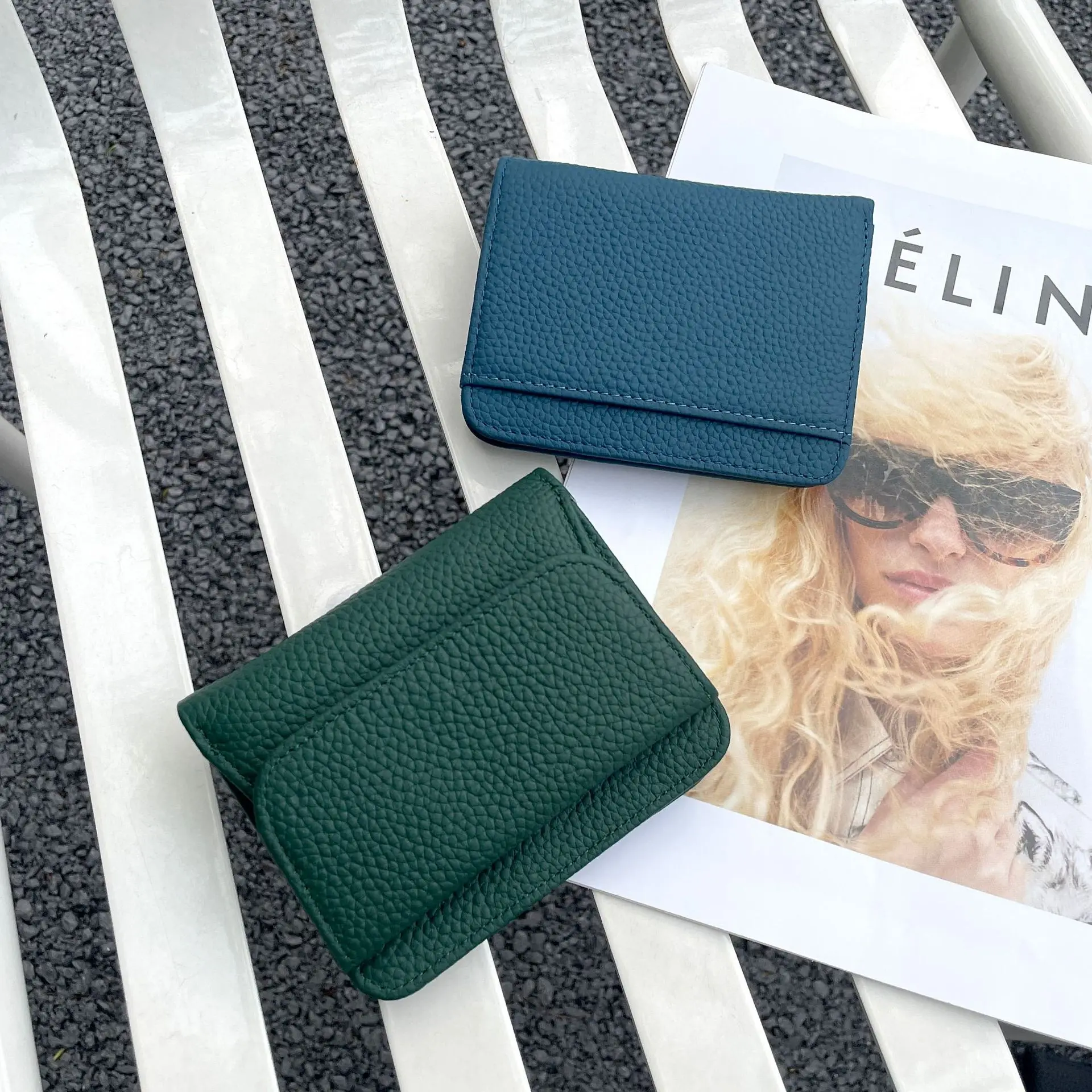 Nieuwe opvouwbare eenvoudige kleine geld damestas Multifunctionele munttas Vrouwelijke ultra nieuwe lederen portemonnee damestas