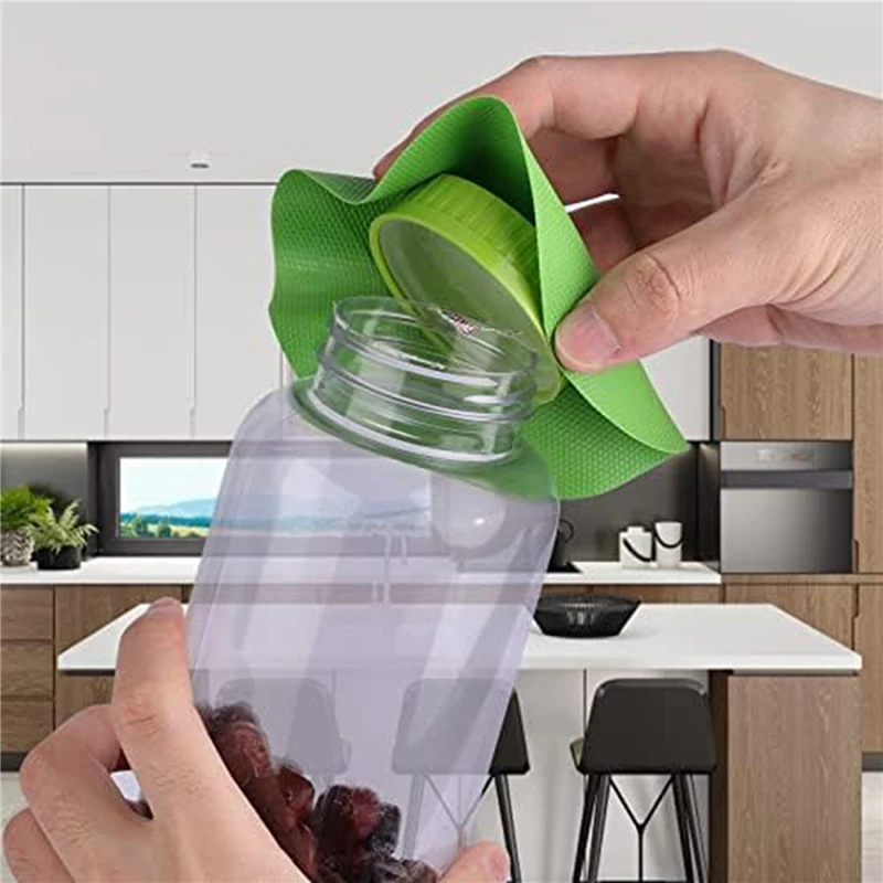 2pcs Silicone Bottle Opener Pad, Anti-slip Wear-resistant Bottle Opening Booster Can Opener Pad For Restaurant Home Kitchen