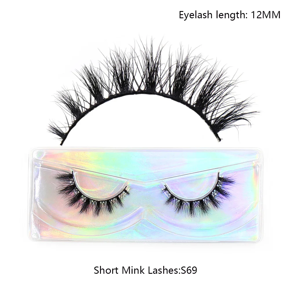 LEHUAMAO Maquiagem Korte Natuurlijke Nertsen Wimpers Pluizige Piekerige Wimpers Volume 12mm-15mm Valse Wimpers Wimper Extensio make-up