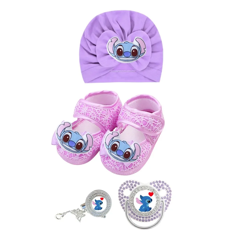 

2026 Шапочка для новорожденных, обувь и соска Фиолетовая соска для отлучения от груди Детская соска и зажим-цепочка Соска для новорожденных Набор сосок