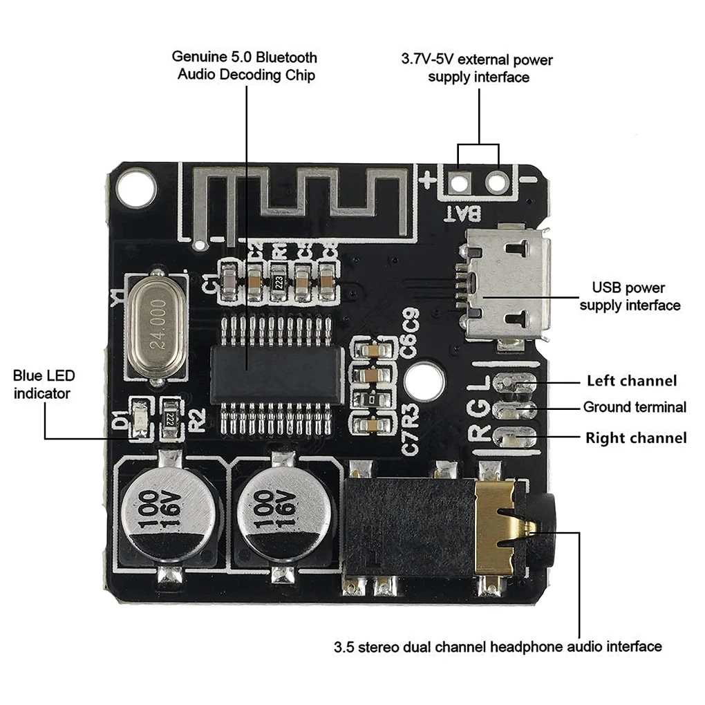 Sound Box Bluetooth-compatible Stereo Sound Amplifier Board Wireless Amp Module Subwoofer Electronic Component