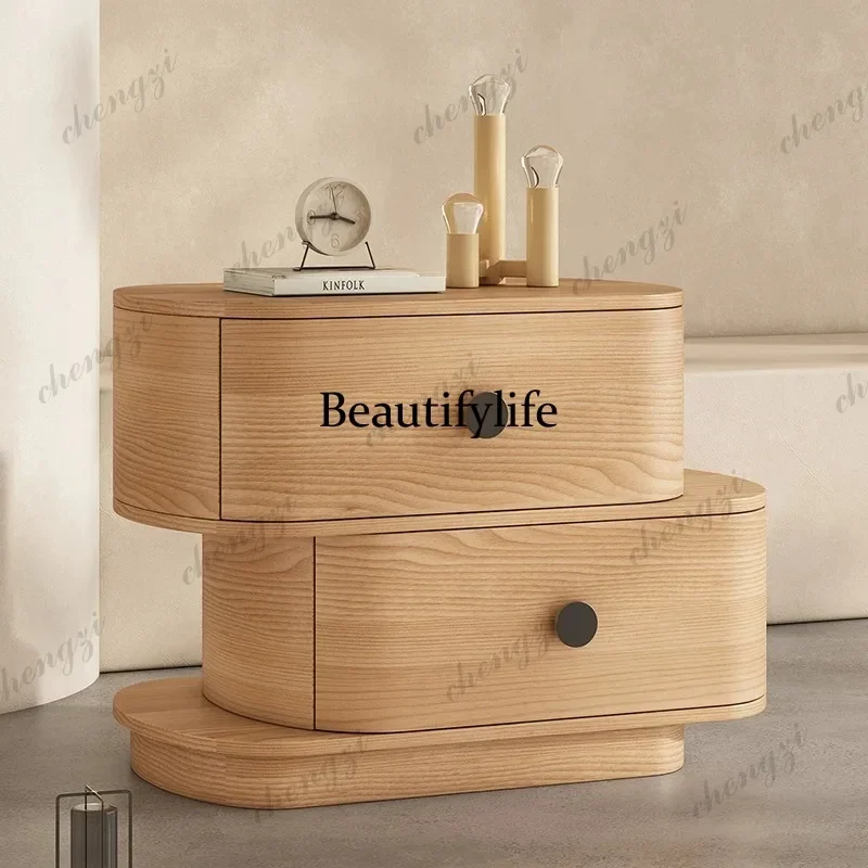 Picture 7: M9344 Nordic Trendy Nightstand Table Space Saving Designer Luxury Bedside Table Bauhaus Unique Mesitas De Noche Bedroom