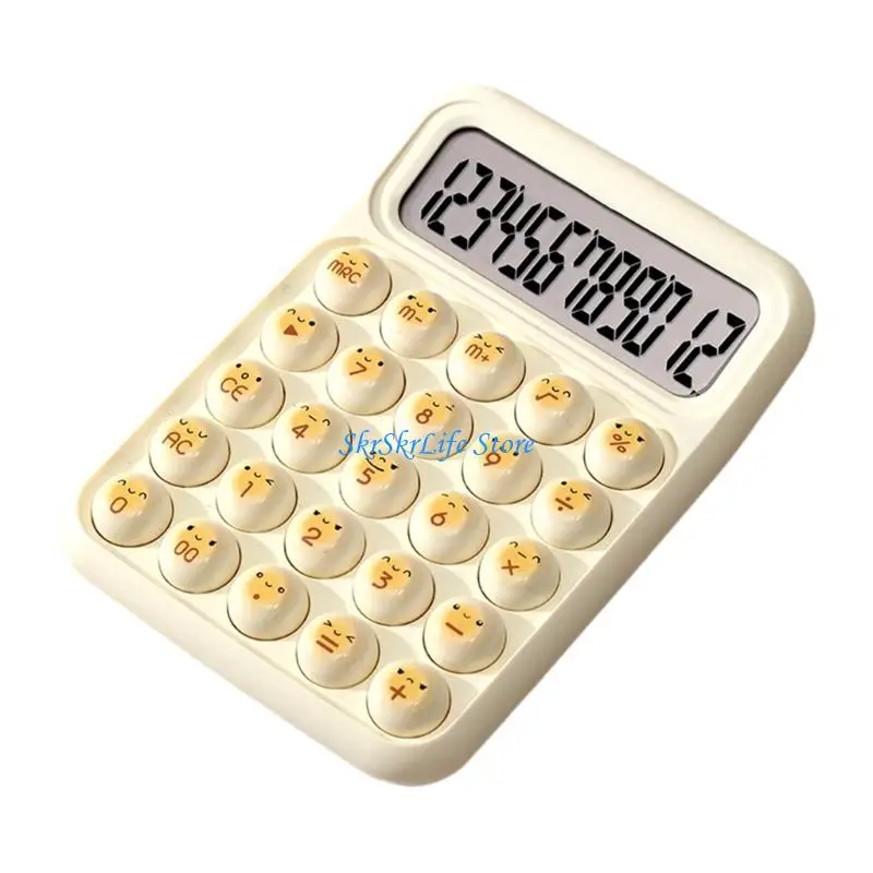 E65E Cartoon Bread Calculator Electronic Standard Calculator with 12 Digit Display